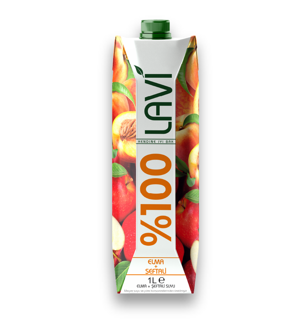 Lavi %100 Elma-Şeftali Suyu 1 L