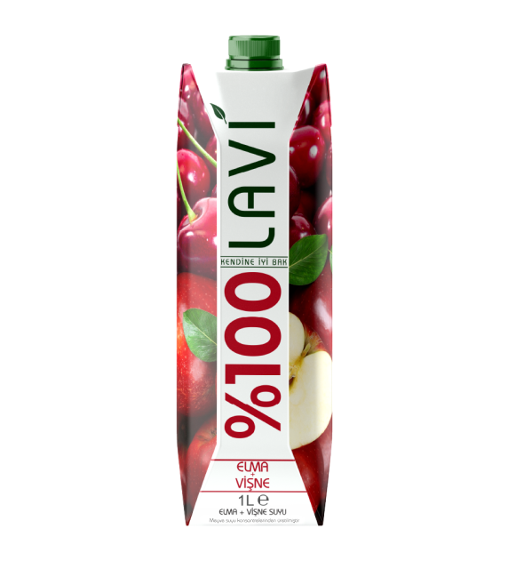 Lavi %100 Elma-Vişne Suyu 1 L