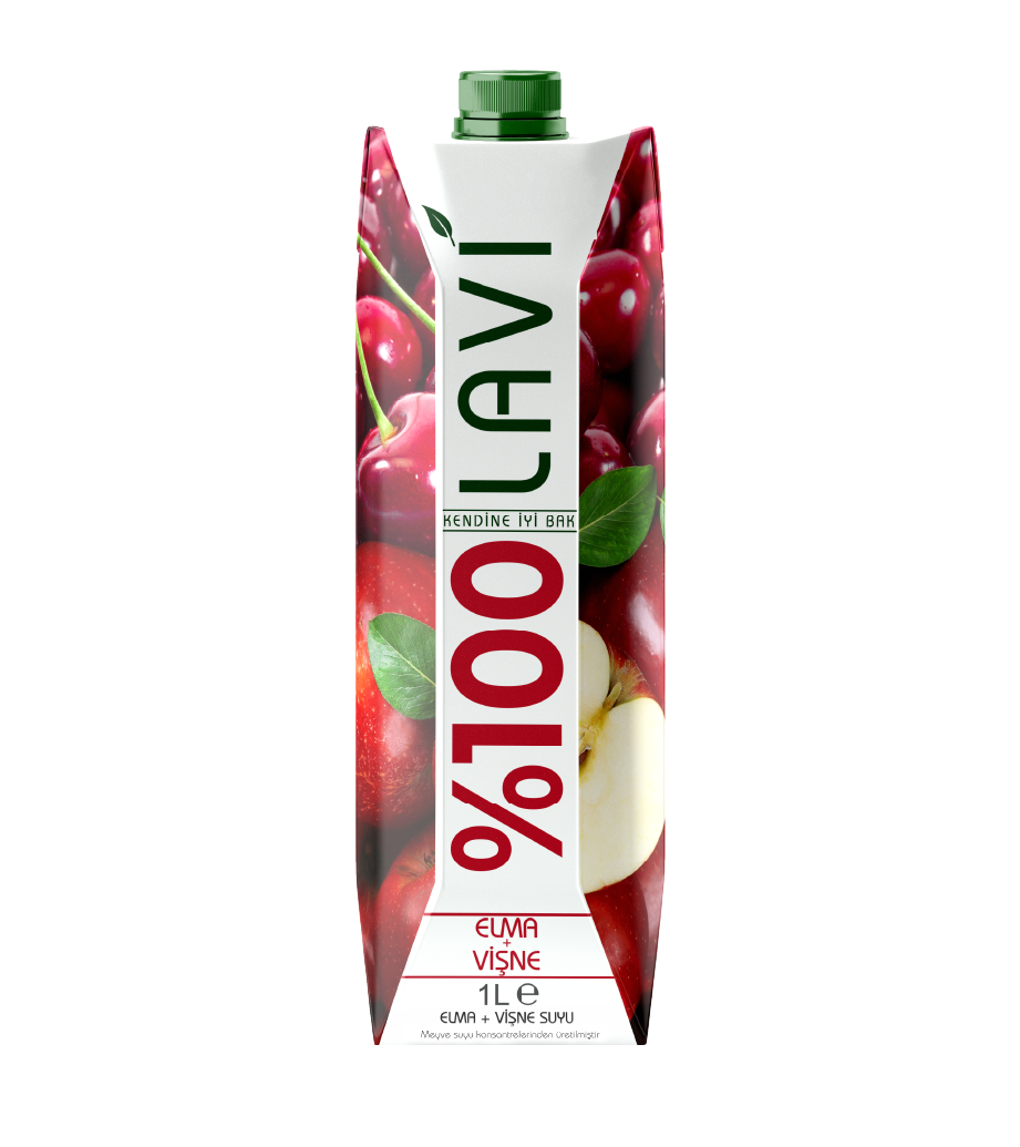 Lavi %100 Elma-Vişne Suyu 1 L