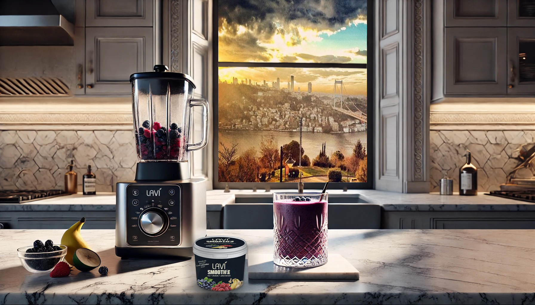 Yazın Favorisi Lavi Smoothie ile 3 Meyveli Serinletici Smoothie Tarifi