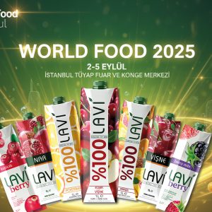 World Food 2025 İstanbul fuarında Lavi Gıda standı ve %100 meyve suları